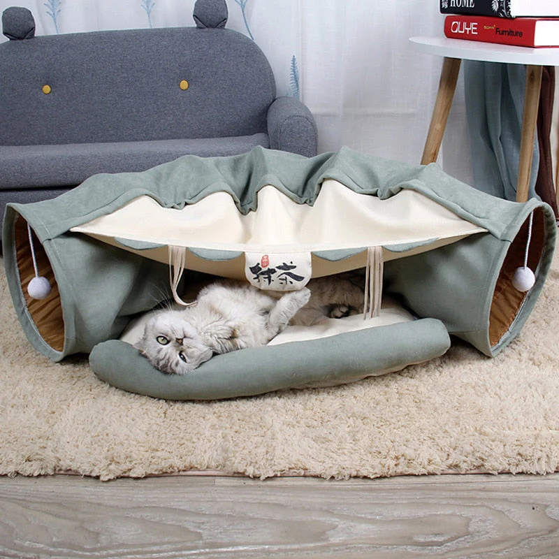 Pet Crawl Foldable Bed Tunnel Toy House
