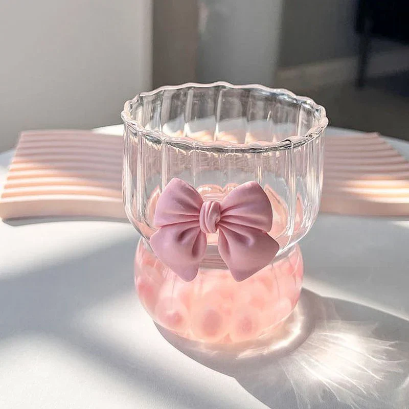 Cute Ribbon Glass Coffee Mug - Image 3