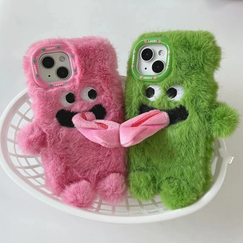 Playful Pair Plush Monster iPhone Case - Image 3