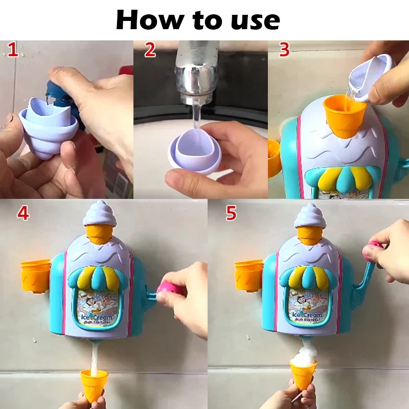 Ice Cream Bubble Foam Maker Bath Toy - Image 3