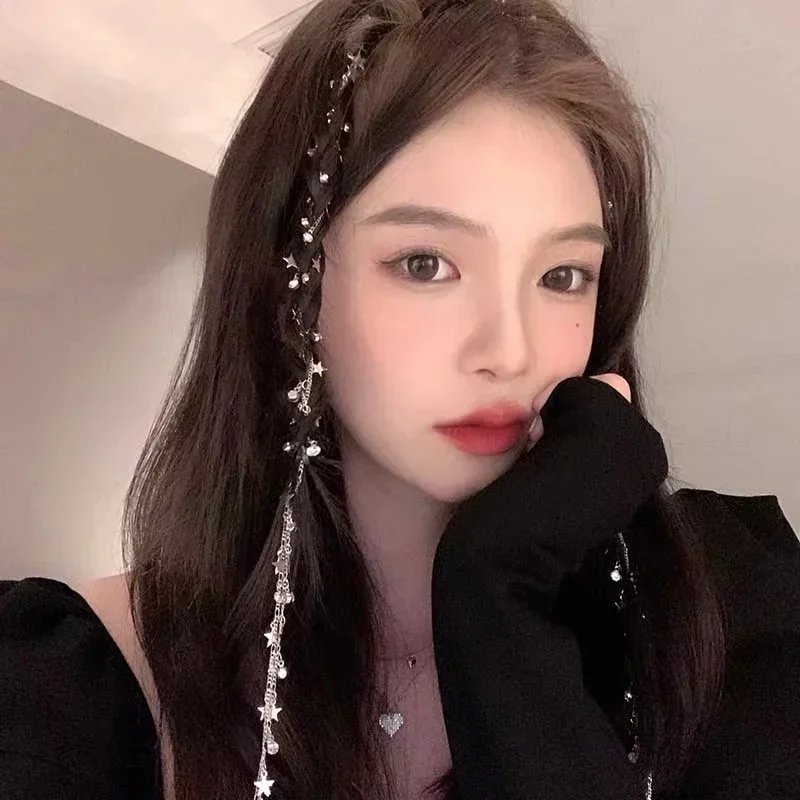 Rhinestone Tassel Glamorous Hair Chain - Image 2