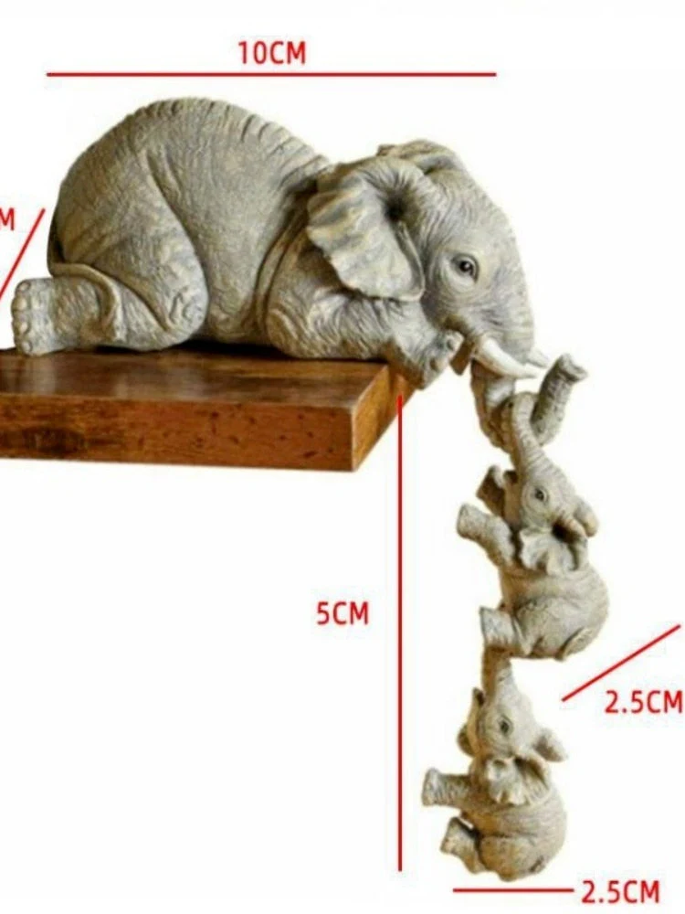 Elephant Family Cute Resin Home Decor - Image 3