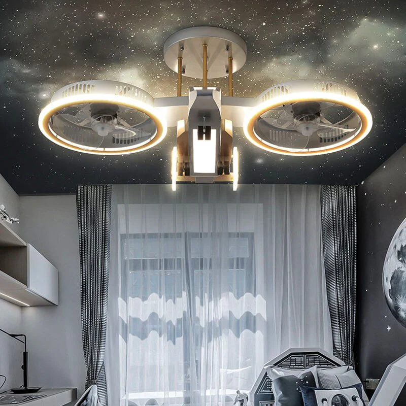 Futuristic Helicopter LED Ceiling Fan Lamp - Image 2