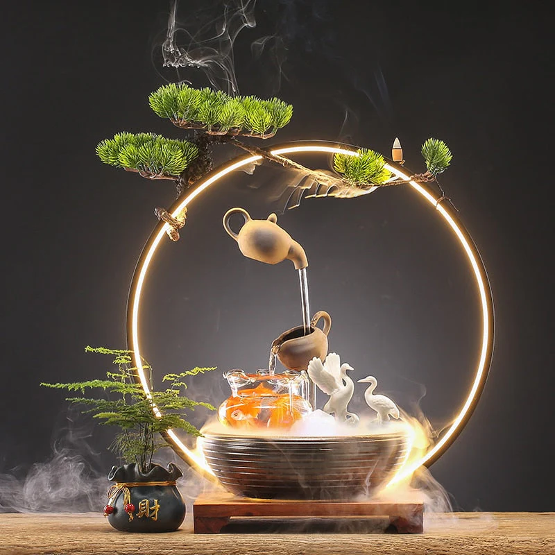 Luxury Waterfall Incense Burner Aromatherapy Mini Fountain - Image 1