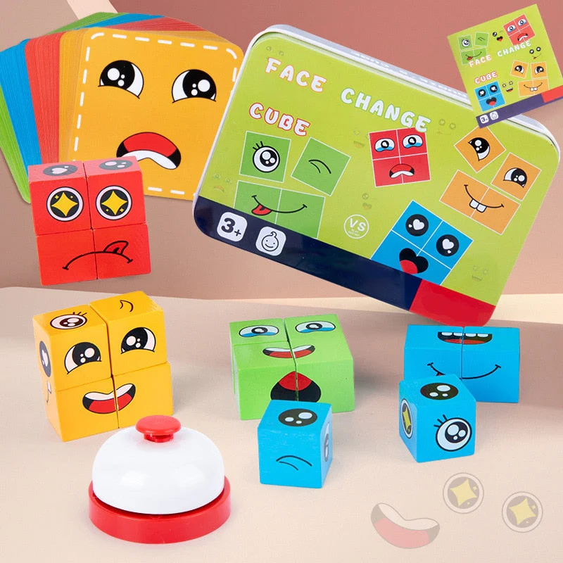 Expressive Face Montessori Cube Game - Image 2