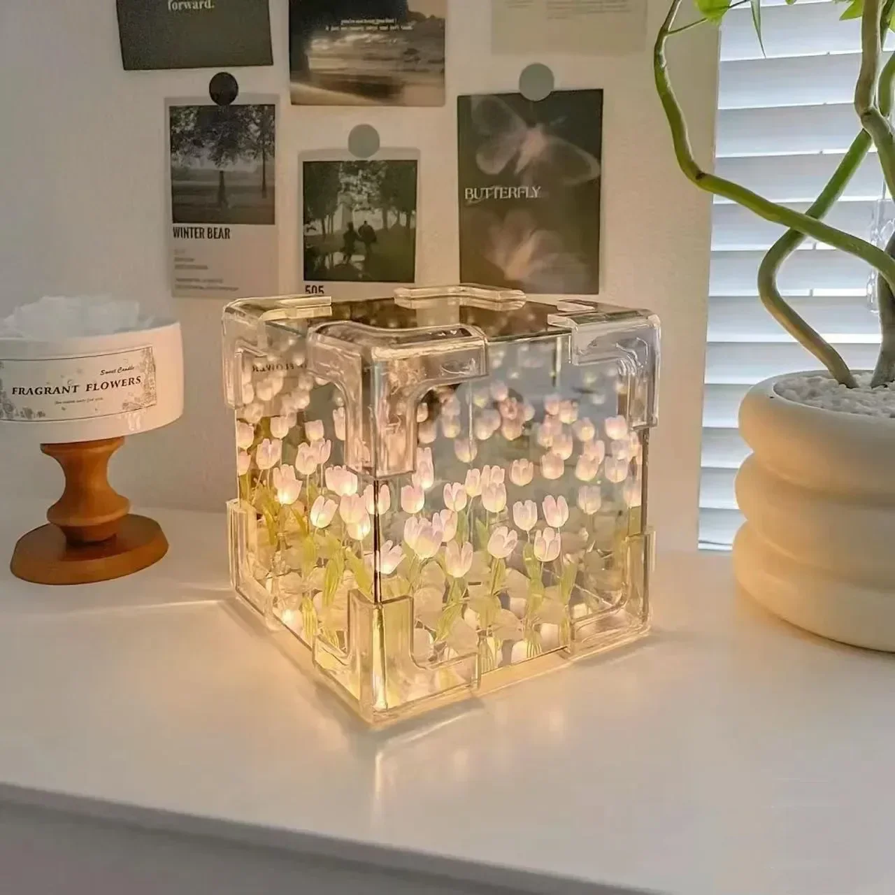 3D Tulip DIY Flower Cube Night Lamp - Image 2
