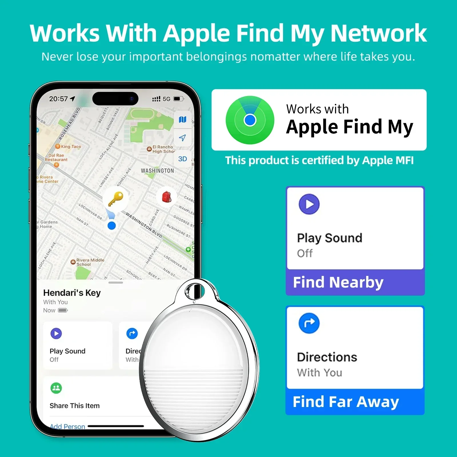 Smart Tracker Bluetooth Tag Key GPS Locator - Image 2