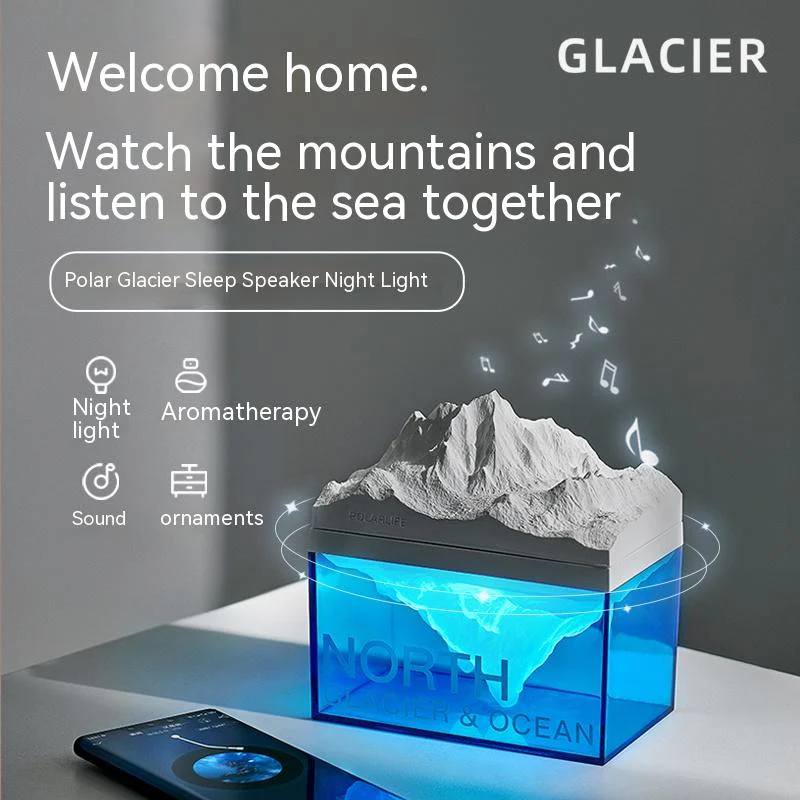 Iceberg Aromatherapy Bluetooth Speaker Night Lamp - Image 3