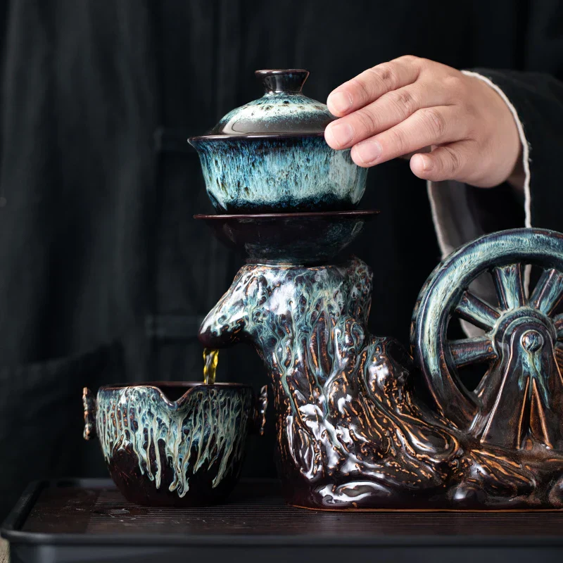 Rotating Handcrafted Tea Ceremony Set - Image 3