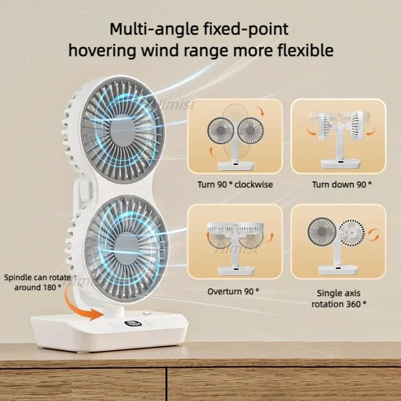 Lightweight Double Blades Rechargeable Travel Camp Cooler Fan - Image 3