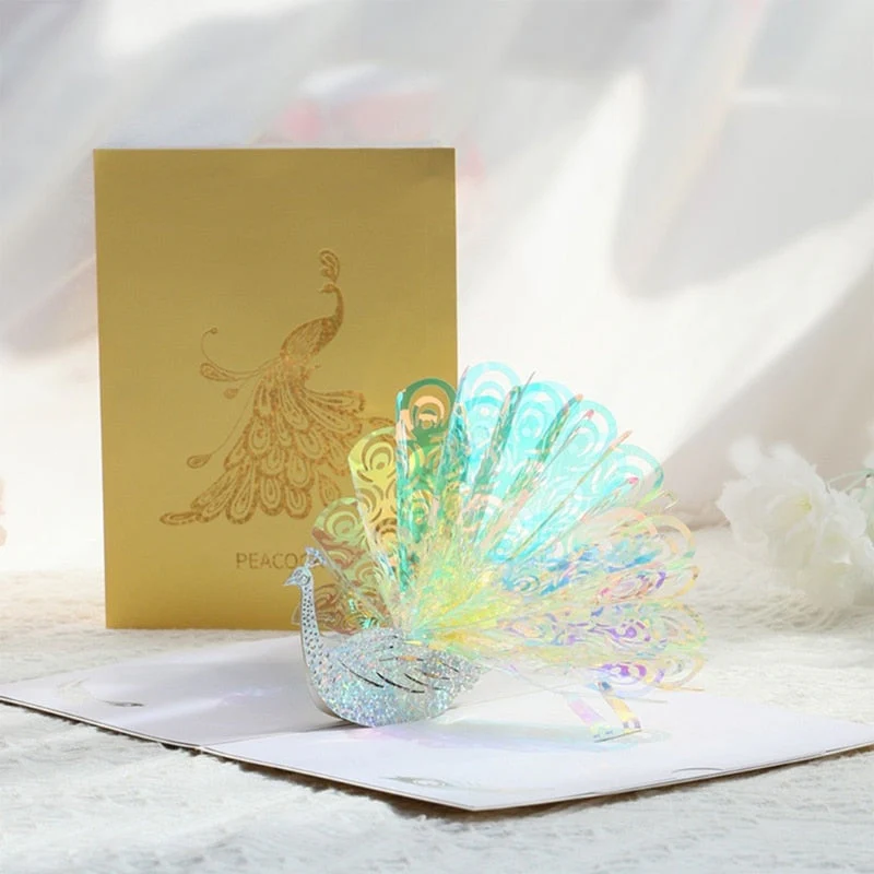 3D Shining Peacock Decorative Card - Image 1