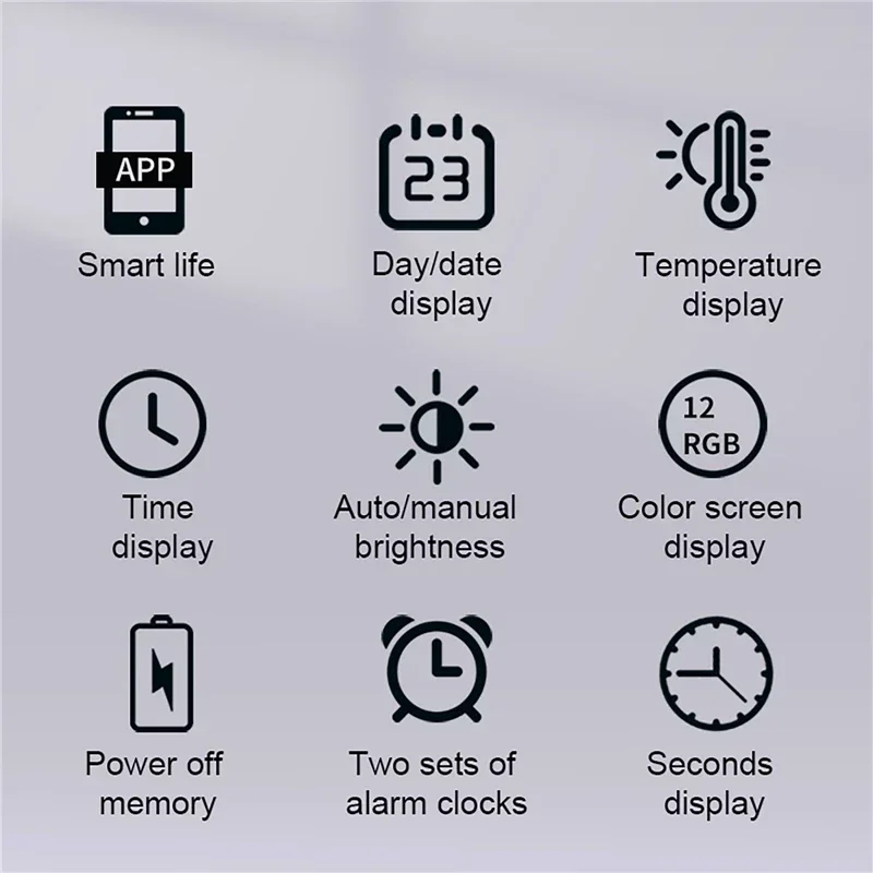 Neon Pulse Smart RGB Multifunctional Wall Clock - Image 3