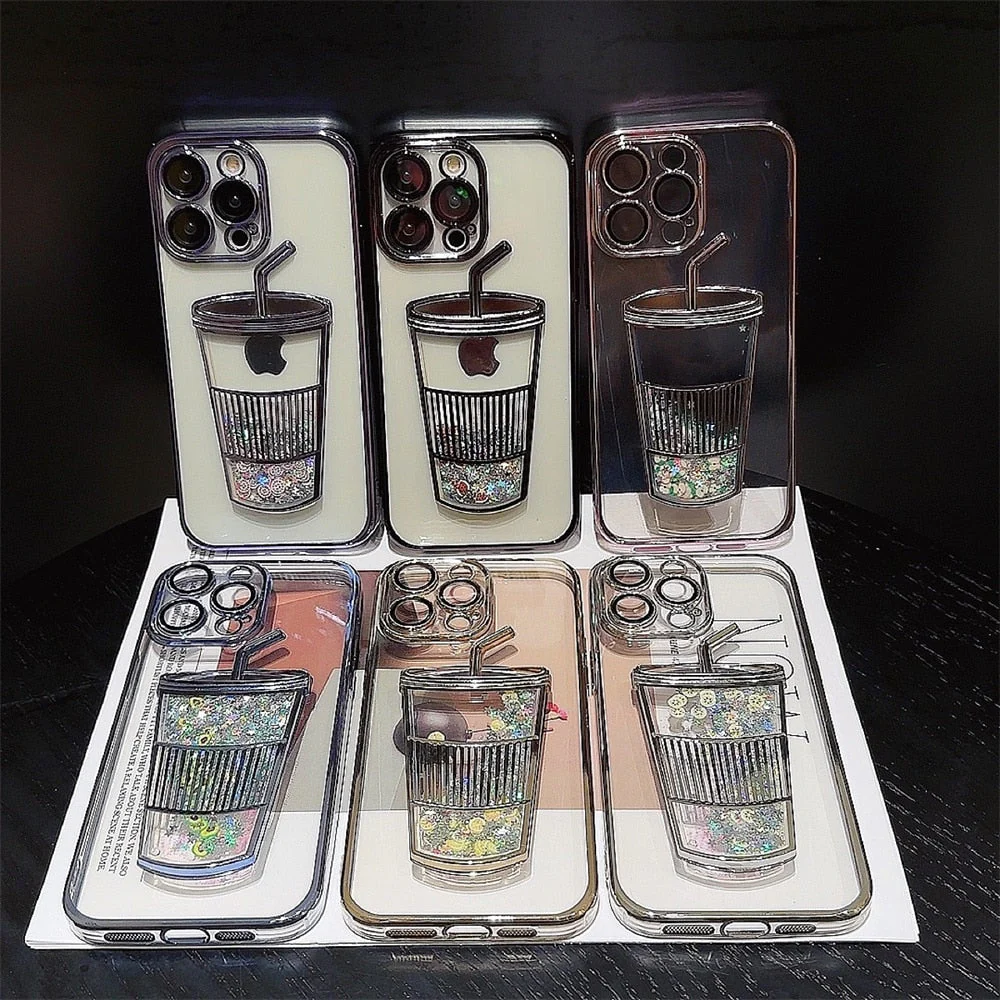 Glitter Star Drink Cup iPhone Case - Image 2