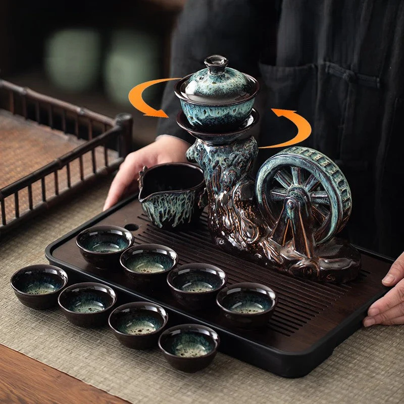 Rotating Handcrafted Tea Ceremony Set - Image 2