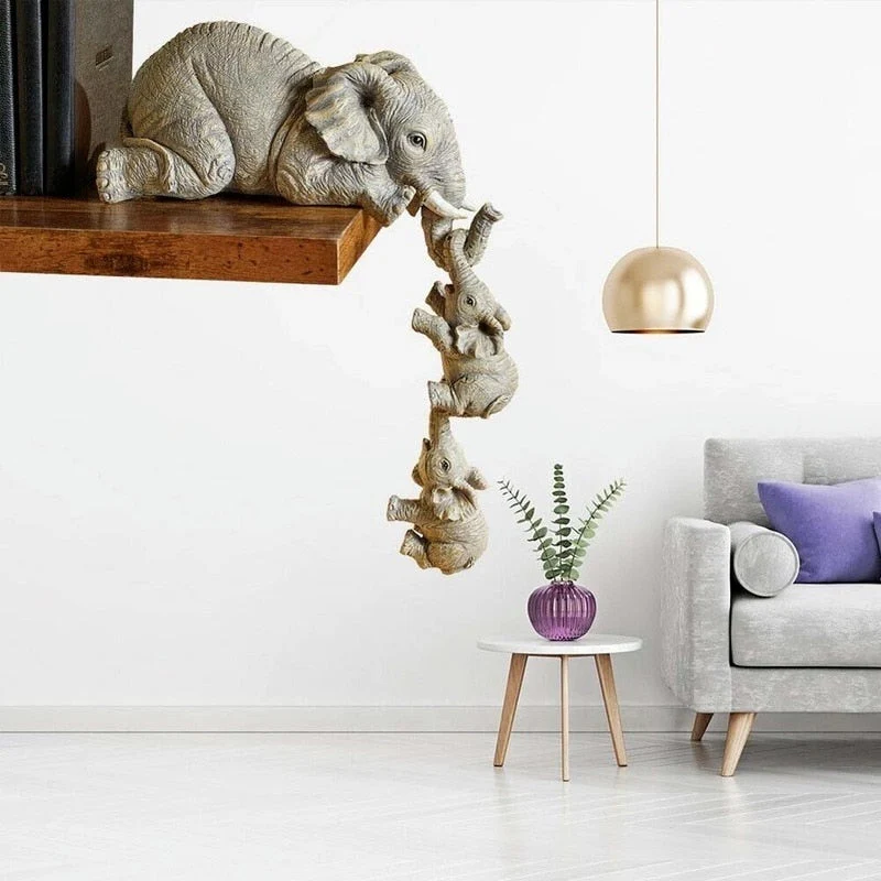 Elephant Family Cute Resin Home Decor - Image 2
