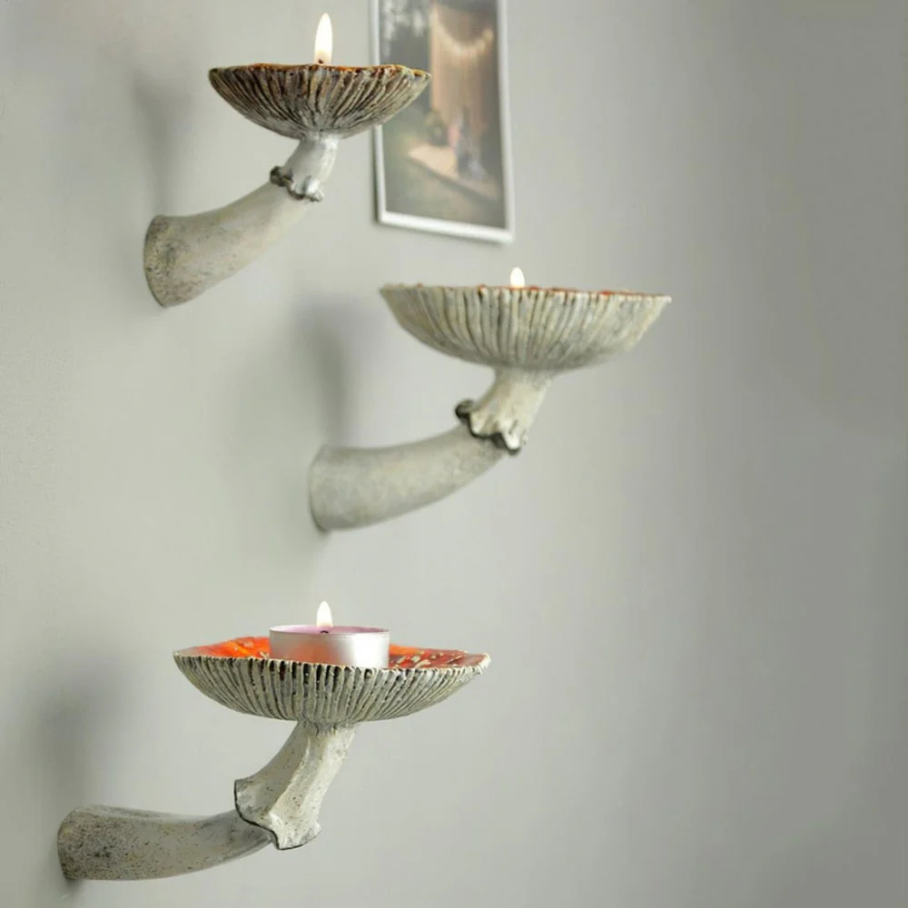 Mushroom Shape Floating Resin Wall Shelf - Image 1