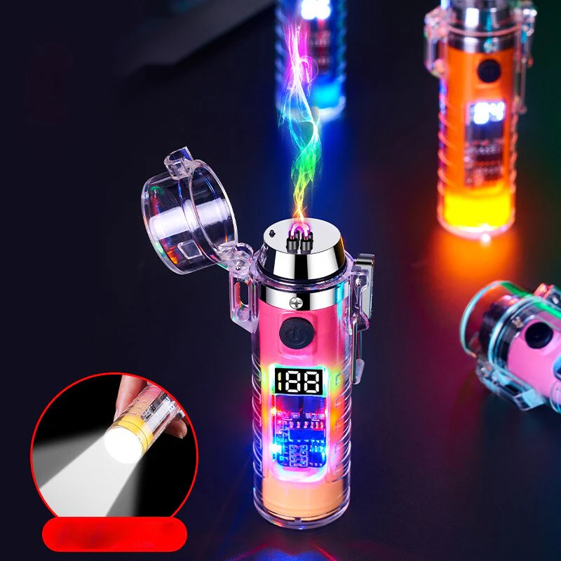 Windproof Double Arc Transparent Flashlight Lighter - Image 2