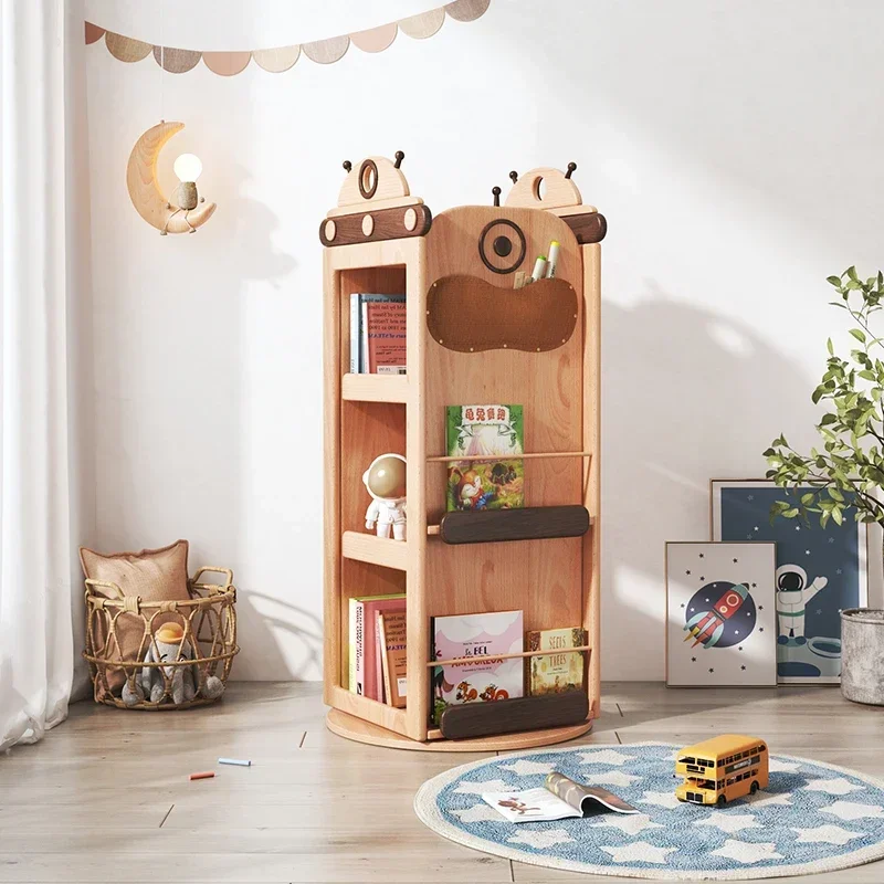 Cosmic Robot Wooden Kids Rotating Bookshelf - Image 2