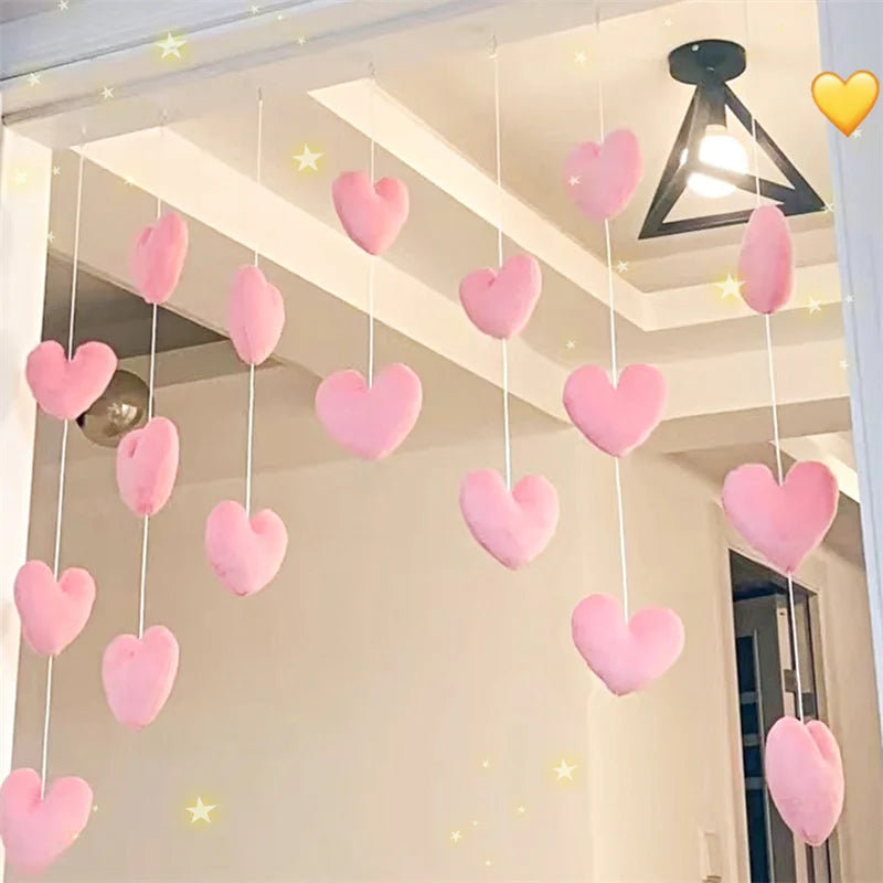 Cute Hanging Pink Heart Doorway Decor - Image 1