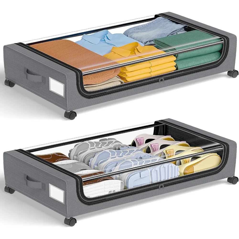 Underbed Storage Stackable Wheeled Box Organizer - Image 2