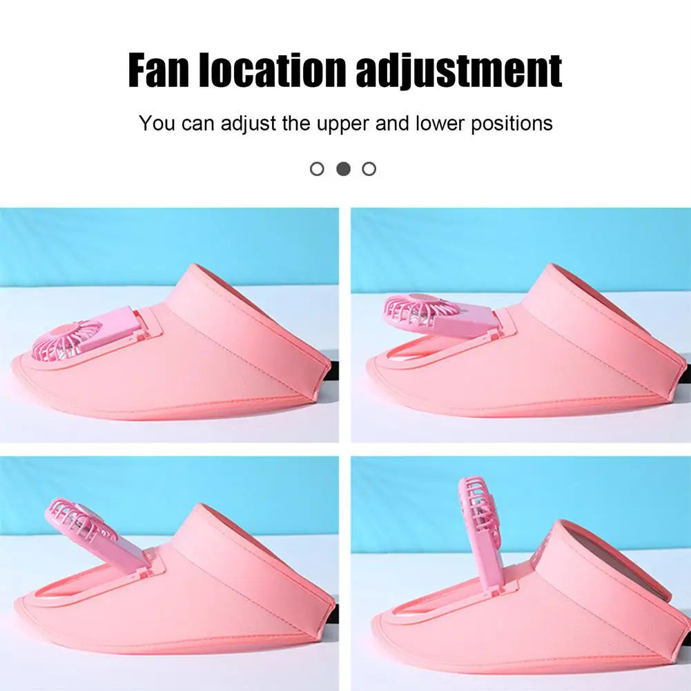 Breathable Summer Sun Visor Cooling Fan Hat - Image 3