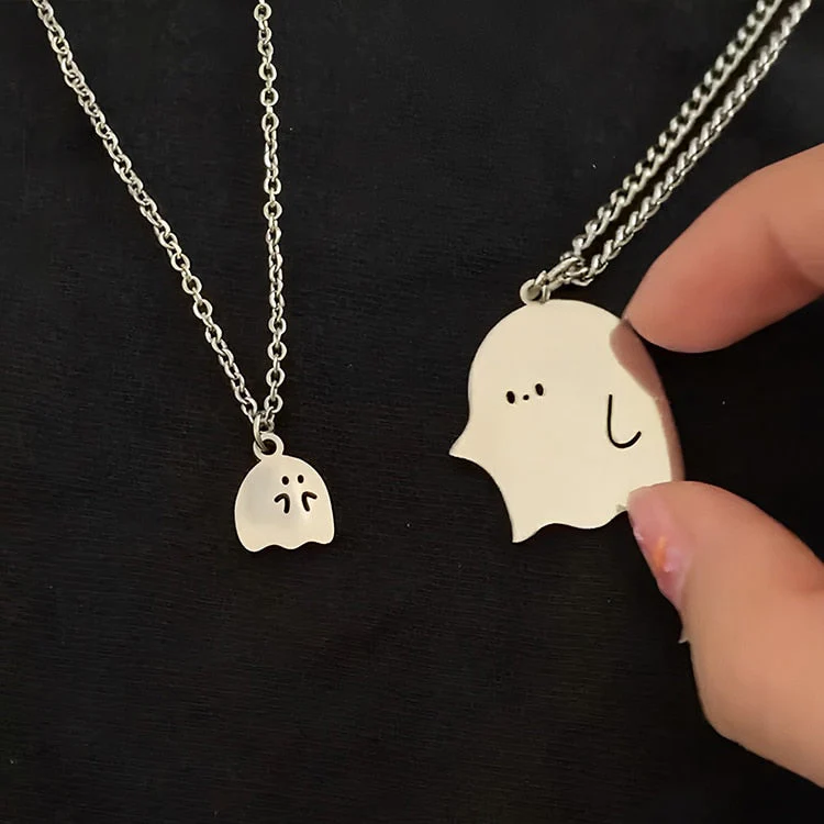 Cute Little Ghost Couple Necklace - Image 2
