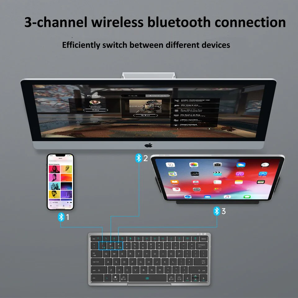 Tablet Holder Wireless Practical Touchpad Portable Keyboard - Image 2