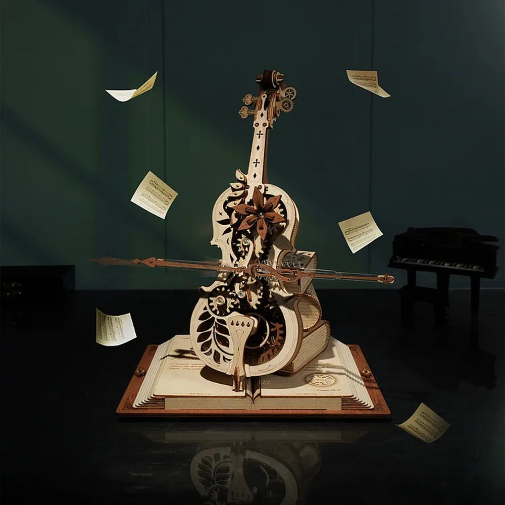 3D Magical Mechanical Wooden Cello Puzzle - Image 2