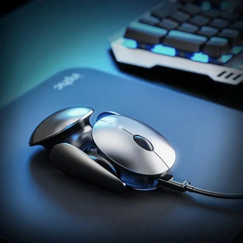 Aluminum Space Ship Wireless Gaming Mouse - Image 1