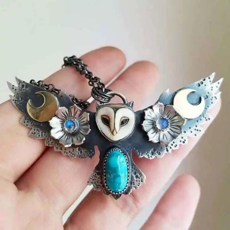 Quiet Watcher Owl Charm Necklace - Image 2