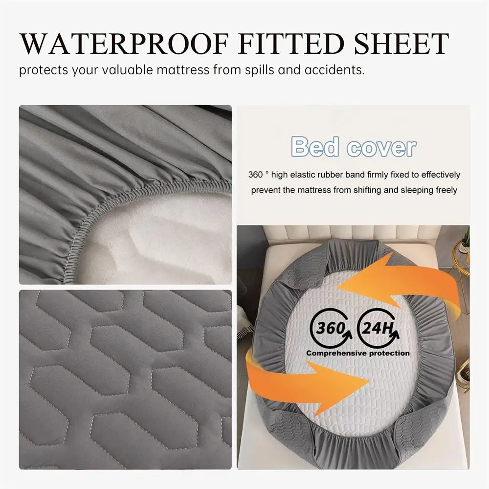 Waterproof Ultra-Soft Fitted Latex Mattress Pad Cover - Image 3