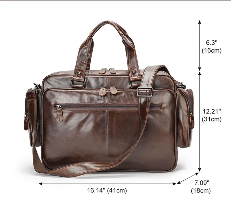 Multifunctional Large Capacity Genuine Leather Vintage Handbag - Image 2