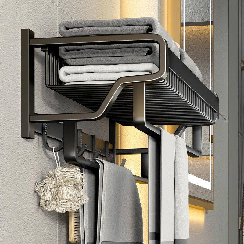 Luxe Wall-Mounted Towel Station Bathroom Organizer - Image 1