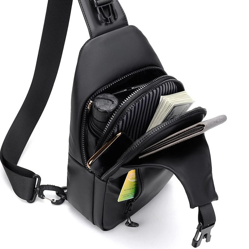 Korean City Waterproof USB Charging Crossbody Bag - Image 3