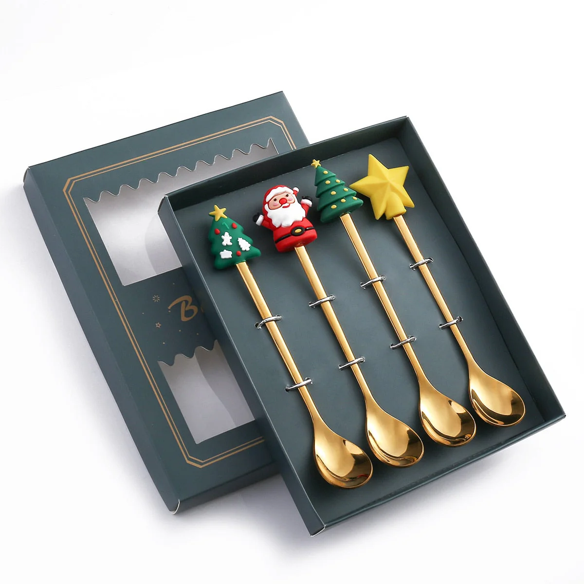 4Pcs Christmas Best Wishes Tableware Set - Image 2