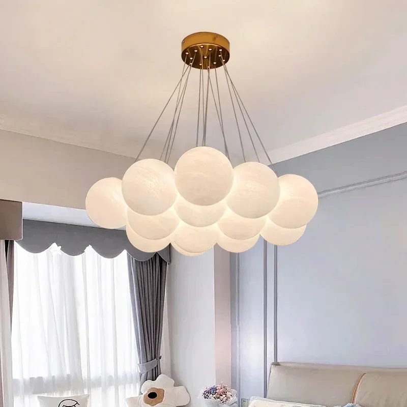 Luminous Sphere Glass French Style Chandelier Lamp - Image 1