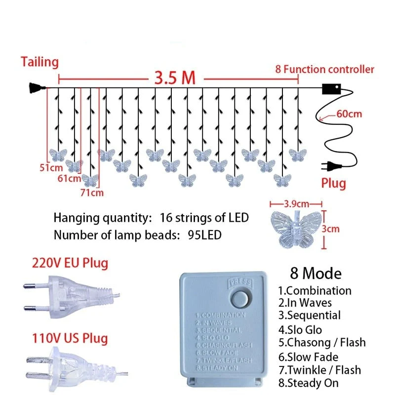 Butterfly LED Curtain Lights - Image 3
