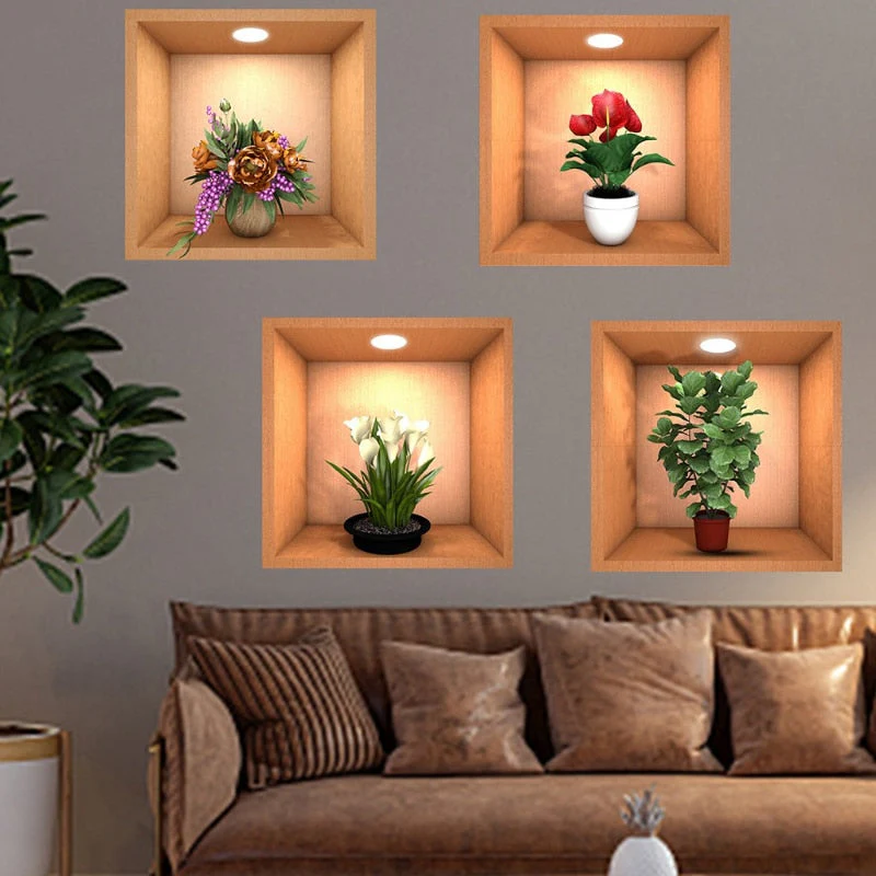 Wall Decorative Potted Plant Stickers - Image 1