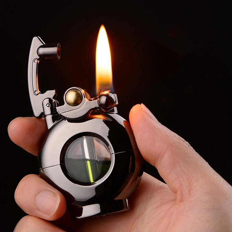 Retro Windproof Transparent Oil Tank Lighter - Image 1