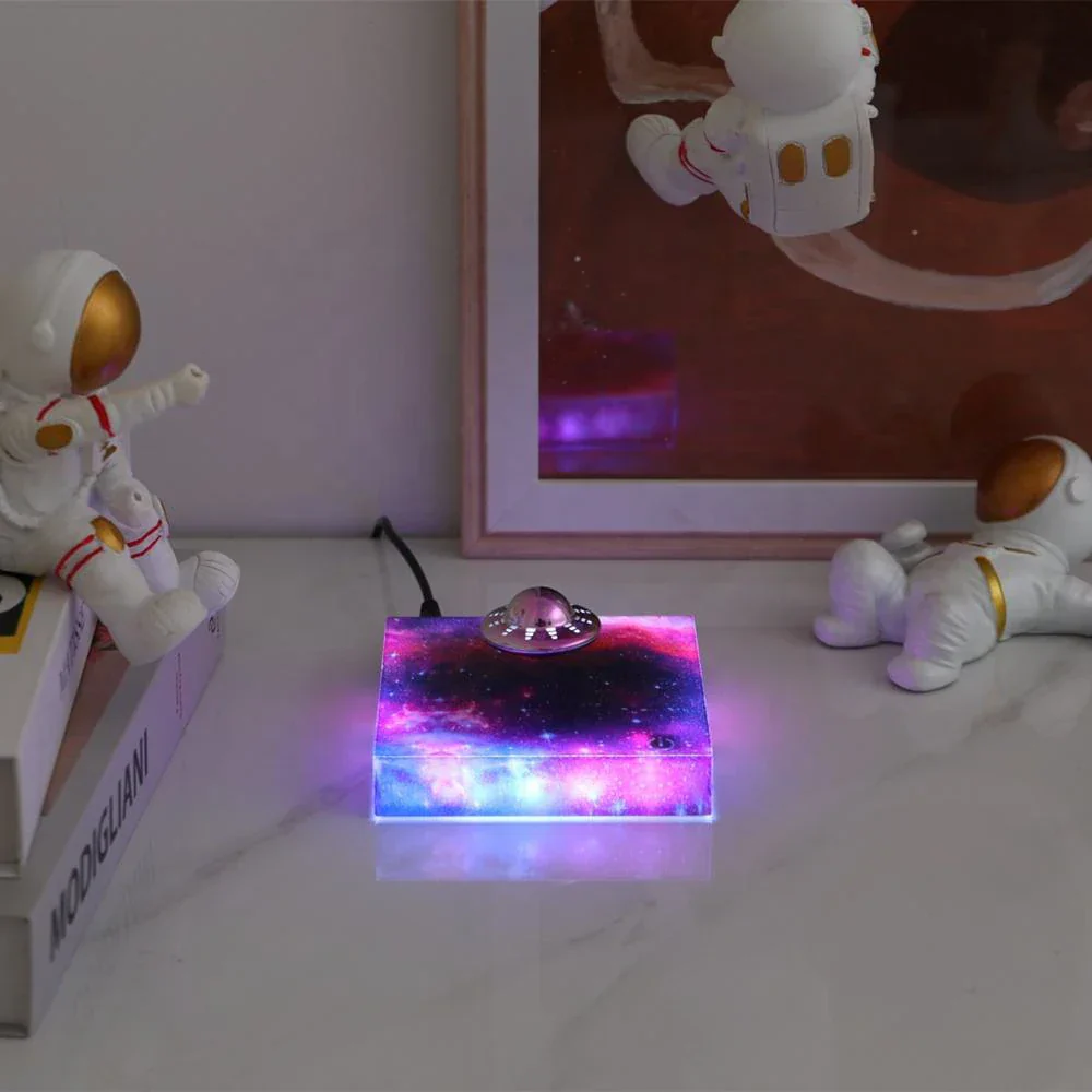 Magnetic Levitating Spaceship Rotating LED Night Lamp - Image 3