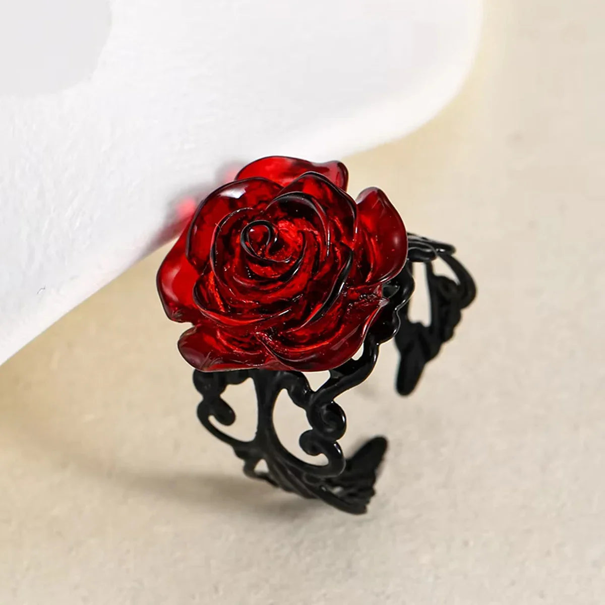 Gothic Dark Rose Ring - Image 3