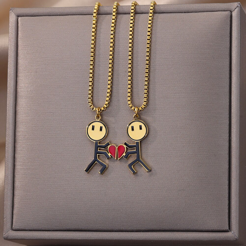 2pcs Double Love Heart Necklace - Image 2