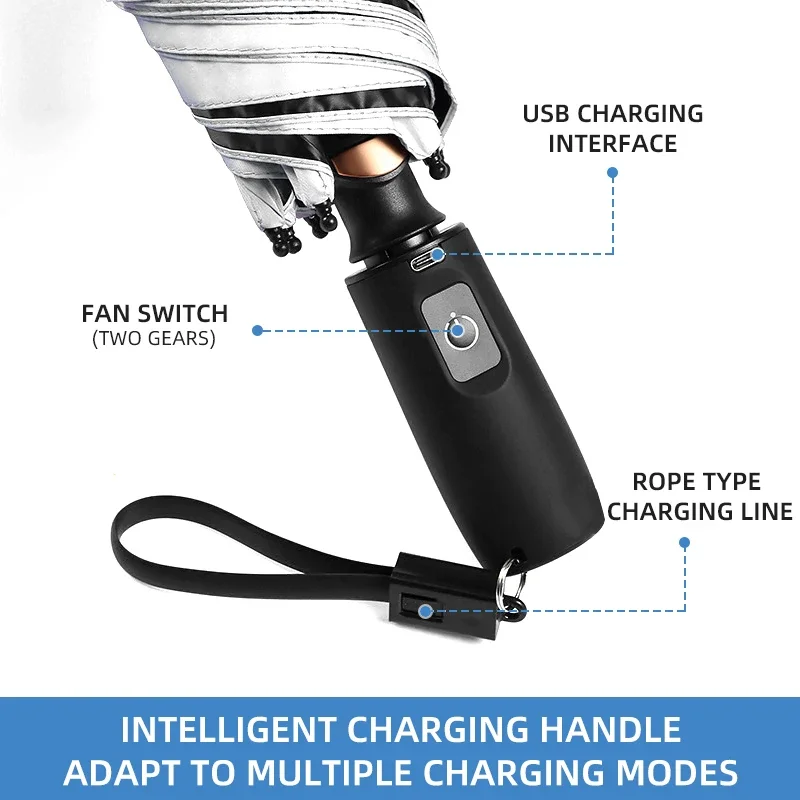 USB Fan UV Protective Sun Guard Umbrella - Image 2