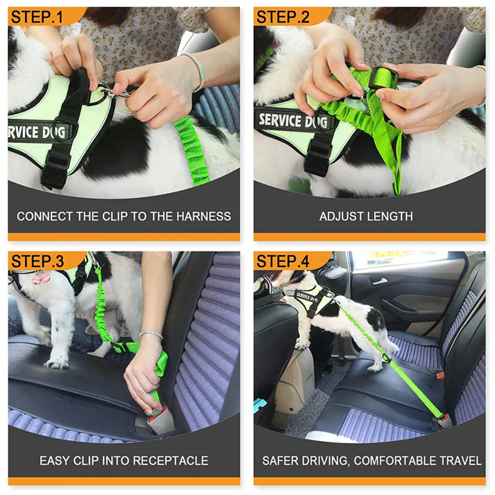 Adjustable Double Breathable Mesh Pet Car Safety Leash - Image 2