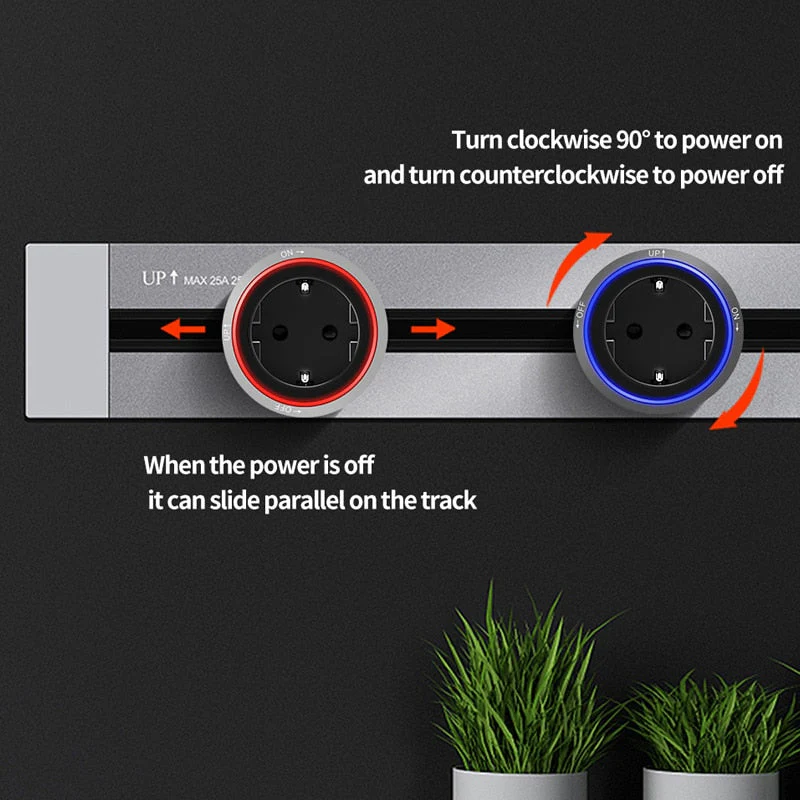 Multiple Power Electric Extension Socket Track - Image 3