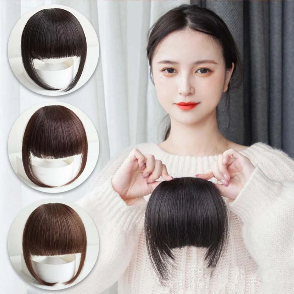 Clip-On Natural Look Synthetic Hair Bangs - Image 1