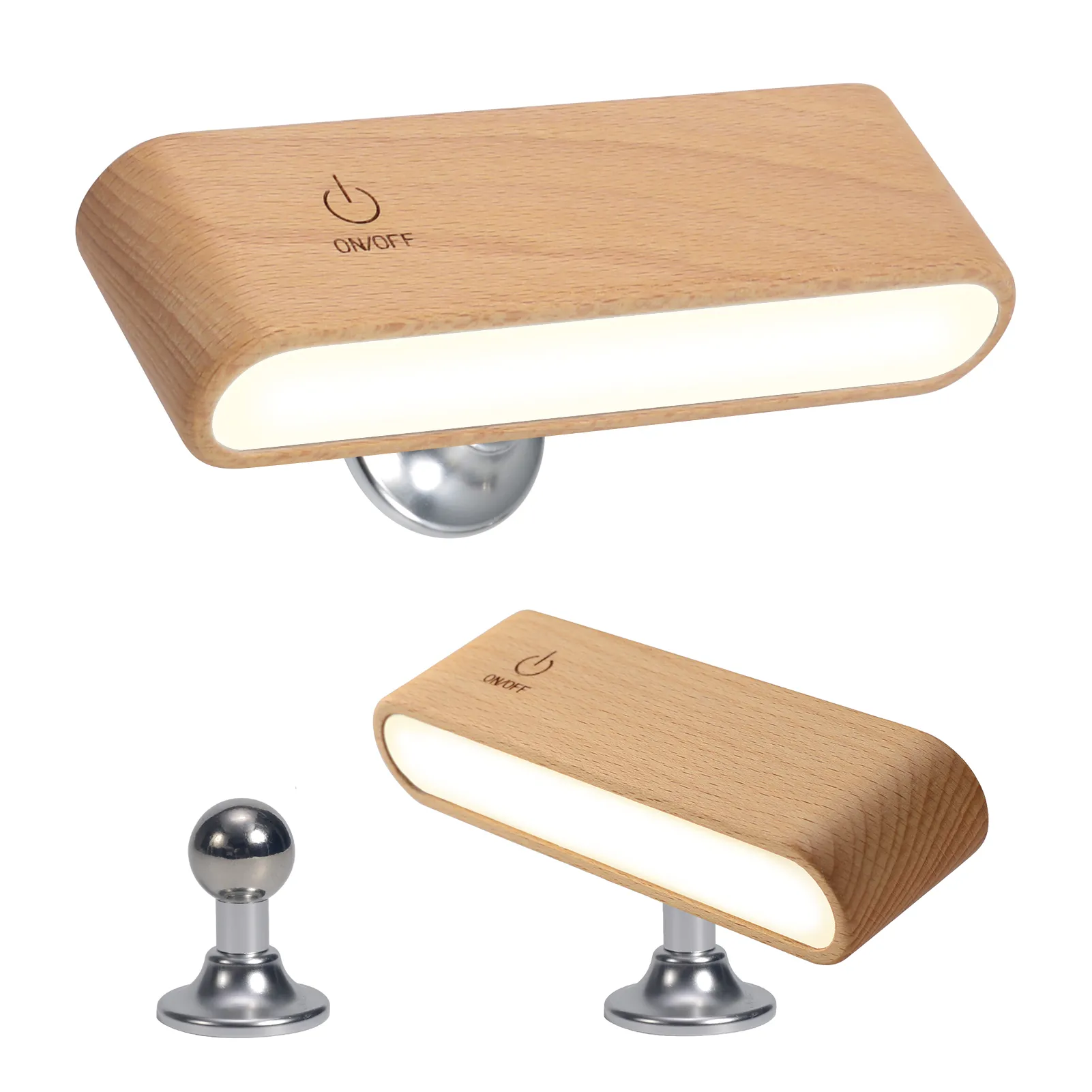 Rotatable Magnetic Wooden Rechargeable LED Night Lamp - Image 2