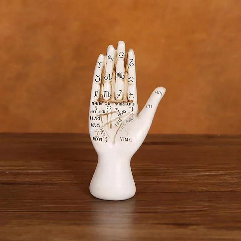Zodiac Symbols Mystic Palmistry Hand Sculpture - Image 3