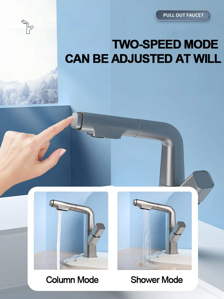 Futuristic Rotating European Pull Out Faucet - Image 2