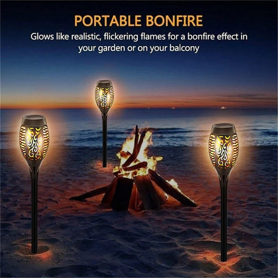 Outdoor LED Solar Artificial Flame Lamp - Image 2